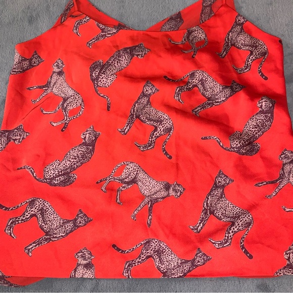 Guess Marciano Red Cheetah Print Low cut Wrap front - Picture 7 of 10